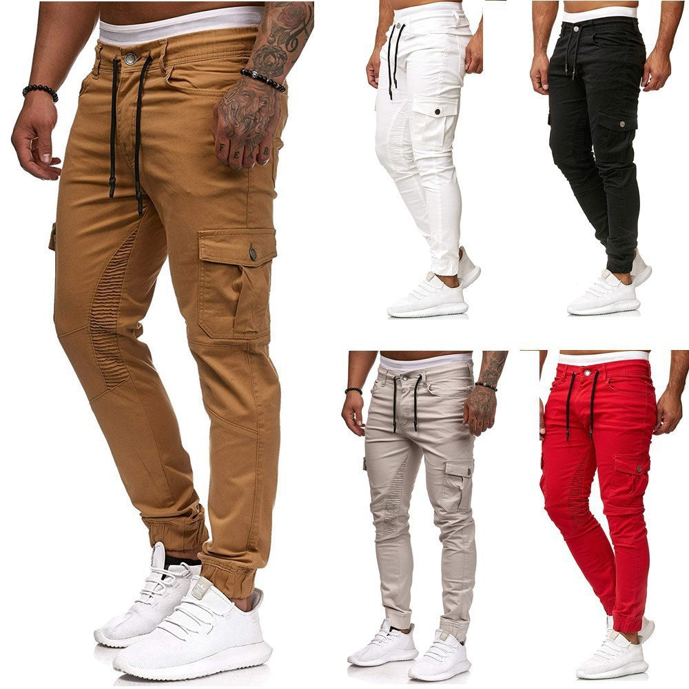 Men's Versatile Casual Sweatpants Woven Pocket Patchwork